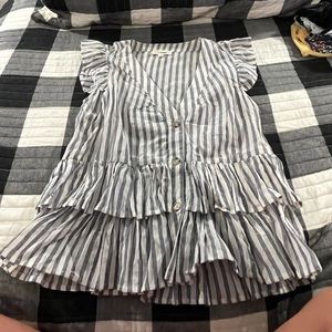 Grey and white short sleeved tee shirt